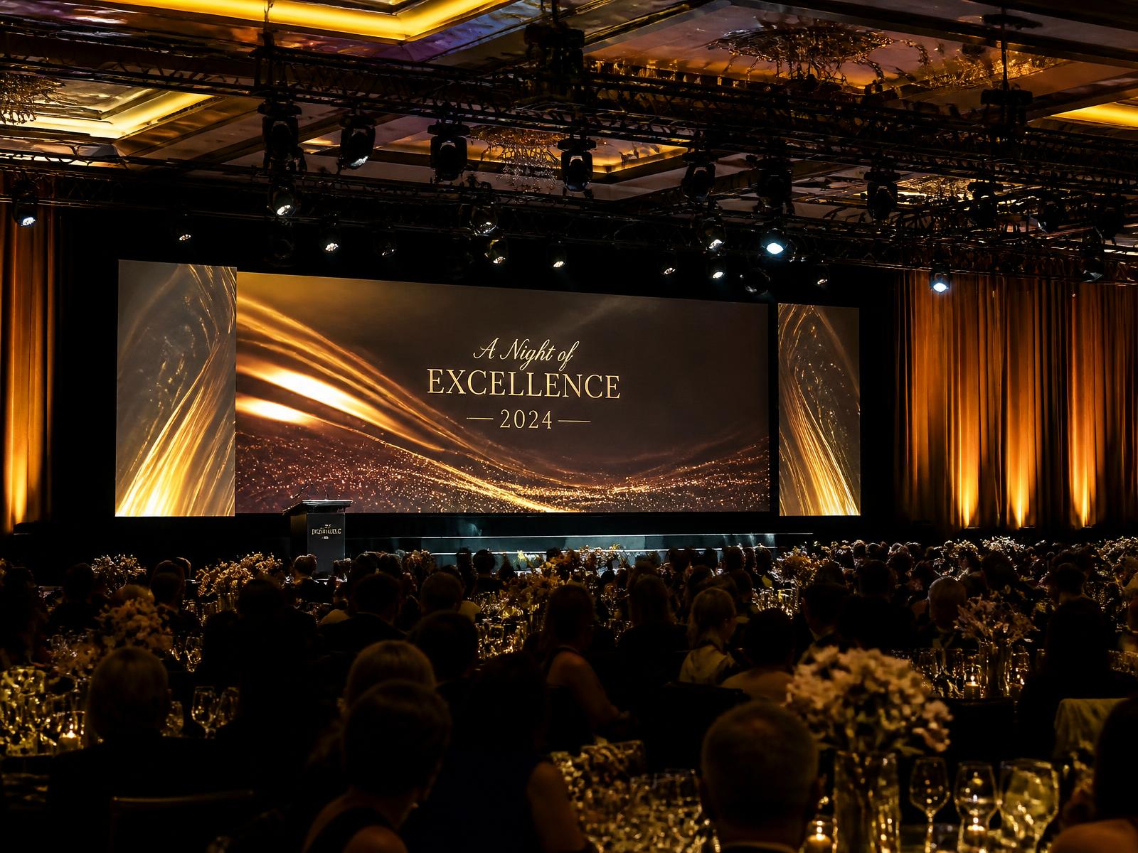 High-definition LED screen at a corporate event