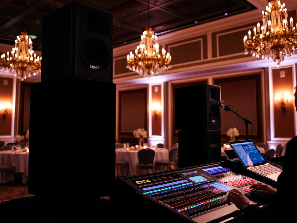 Professional PA system setup at a Caronai event in Harare